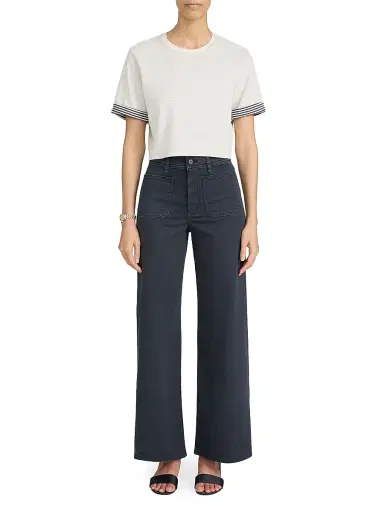 FRAME Women's Le Slim Palazzo Harbor Pocket Pants - Navy | Thumbnail 1 FRAME Women's Le Slim Palazzo Harbor Pocket Pants - Navy | Thumbnail 1