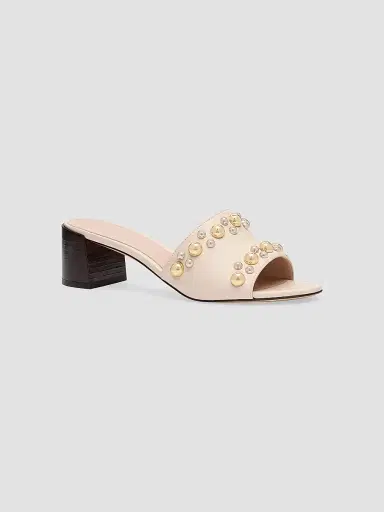Stuart Weitzman Women's Perry 50MM Studded Leather Sandals - Linen - Size 9.5 | Thumbnail 2 Stuart Weitzman Women's Perry 50MM Studded Leather Sandals - Linen - Size 9.5 | Thumbnail 2