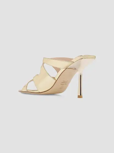 Stuart Weitzman Women's Rubie 85MM Patent Leather Sandals - Platino | Thumbnail 3 Stuart Weitzman Women's Rubie 85MM Patent Leather Sandals - Platino | Thumbnail 3