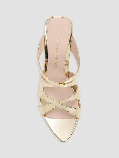 Stuart Weitzman Women's Rubie 85MM Patent Leather Sandals - Platino | Thumbnail 5 Stuart Weitzman Women's Rubie 85MM Patent Leather Sandals - Platino | Thumbnail 5