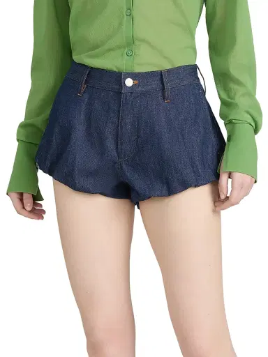 Frame Women's Shell Cotton Denim Shorts - Puzzle | Thumbnail 4 Frame Women's Shell Cotton Denim Shorts - Puzzle | Thumbnail 4