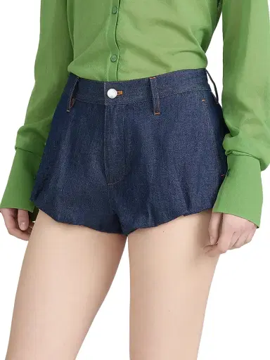 Frame Women's Shell Cotton Denim Shorts - Puzzle | Thumbnail 5 Frame Women's Shell Cotton Denim Shorts - Puzzle | Thumbnail 5