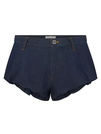 Frame Women's Shell Cotton Denim Shorts - Puzzle | Thumbnail 1 Frame Women's Shell Cotton Denim Shorts - Puzzle | Thumbnail 1