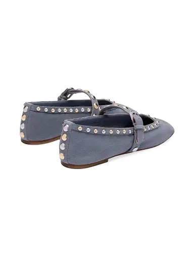 Stuart Weitzman Women's Perry Studded Suede Mary Janes - Breezy Blue | Thumbnail 3 Stuart Weitzman Women's Perry Studded Suede Mary Janes - Breezy Blue | Thumbnail 3