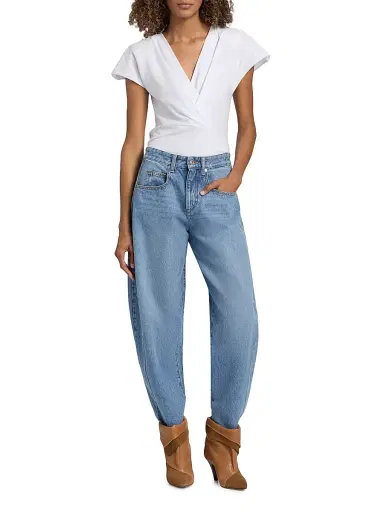 Isabel Marant Women's Oriane Barrel Mid-Rise Jeans - Light Blue - Size 10 | Thumbnail 2 Isabel Marant Women's Oriane Barrel Mid-Rise Jeans - Light Blue - Size 10 | Thumbnail 2