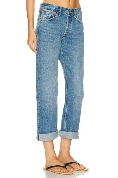 RE/DONE Beau Jean Cuffed Boyfriend Jeans | Thumbnail 4 RE/DONE Beau Jean Cuffed Boyfriend Jeans | Thumbnail 4