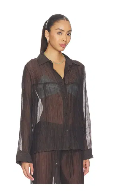 LNA Sylvee Sheer Button Up | Thumbnail 3 LNA Sylvee Sheer Button Up | Thumbnail 3