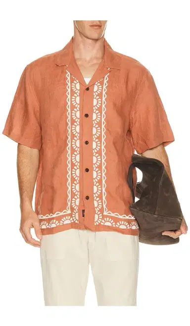 Faherty Short Sleeve Embroidered Shirt | Thumbnail 1 Faherty Short Sleeve Embroidered Shirt | Thumbnail 1