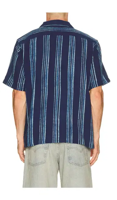 Faherty Short Sleeve Indigo Camp Shirt | Thumbnail 2 Faherty Short Sleeve Indigo Camp Shirt | Thumbnail 2
