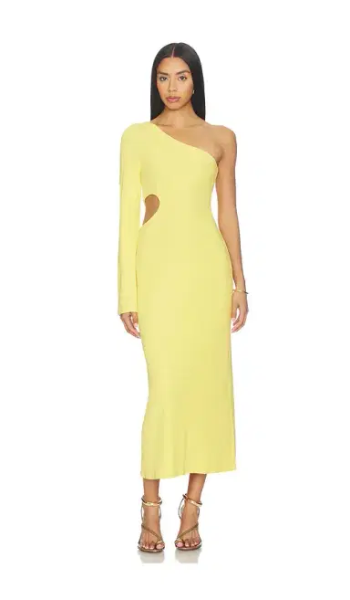 LNA Holden Rib One Shoulder Dress | Thumbnail 1 LNA Holden Rib One Shoulder Dress | Thumbnail 1