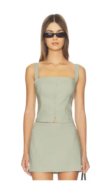 GOOD AMERICAN The Linen Corset Top | Thumbnail 1 GOOD AMERICAN The Linen Corset Top | Thumbnail 1