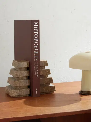 Soho Home Alderman Emperador Set of Two Marble Bookends - Men | Thumbnail 2 Soho Home Alderman Emperador Set of Two Marble Bookends - Men | Thumbnail 2