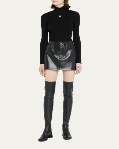 Courrèges Turtleneck Long-Sleeve Rib Sweater | Thumbnail 2 Courrèges Turtleneck Long-Sleeve Rib Sweater | Thumbnail 2