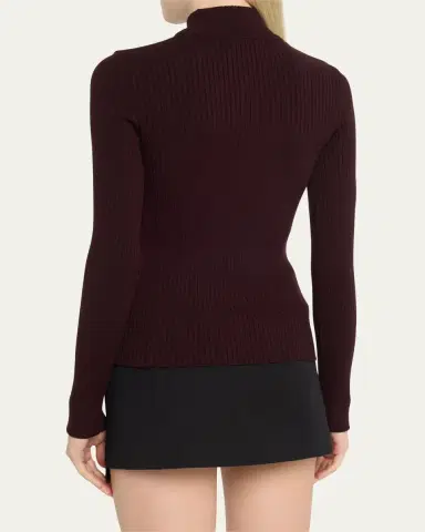 Courrèges Turtleneck Long-Sleeve Rib Sweater | Thumbnail 11 Courrèges Turtleneck Long-Sleeve Rib Sweater | Thumbnail 11