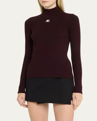Courrèges Turtleneck Long-Sleeve Rib Sweater | Thumbnail 12 Courrèges Turtleneck Long-Sleeve Rib Sweater | Thumbnail 12