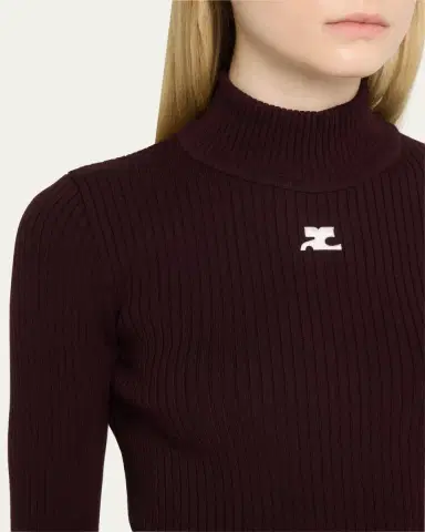 Courrèges Turtleneck Long-Sleeve Rib Sweater | Thumbnail 13 Courrèges Turtleneck Long-Sleeve Rib Sweater | Thumbnail 13