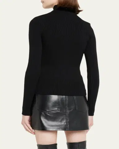Courrèges Turtleneck Long-Sleeve Rib Sweater | Thumbnail 3 Courrèges Turtleneck Long-Sleeve Rib Sweater | Thumbnail 3