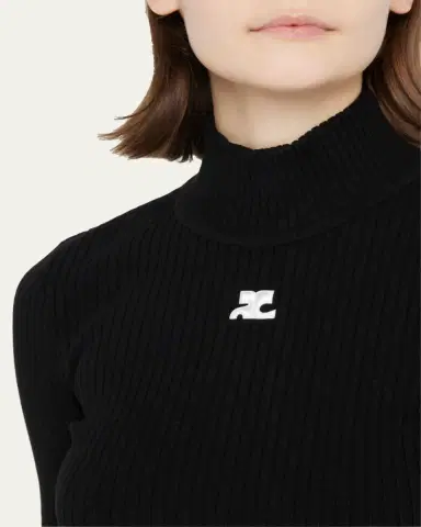 Courrèges Turtleneck Long-Sleeve Rib Sweater | Thumbnail 5 Courrèges Turtleneck Long-Sleeve Rib Sweater | Thumbnail 5