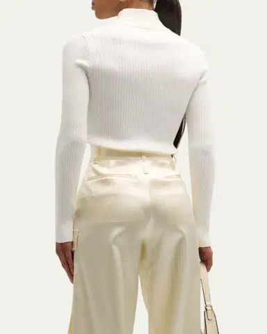 Courrèges Turtleneck Long-Sleeve Rib Sweater | Thumbnail 7 Courrèges Turtleneck Long-Sleeve Rib Sweater | Thumbnail 7