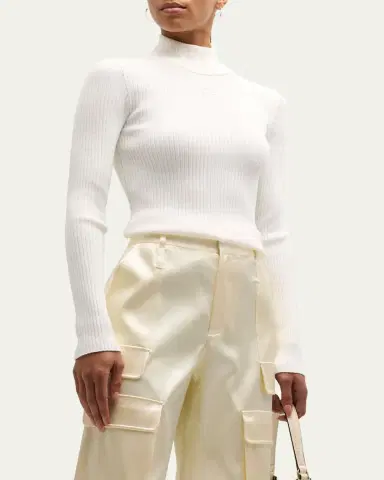 Courrèges Turtleneck Long-Sleeve Rib Sweater | Thumbnail 8 Courrèges Turtleneck Long-Sleeve Rib Sweater | Thumbnail 8