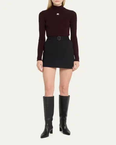 Courrèges Turtleneck Long-Sleeve Rib Sweater | Thumbnail 10 Courrèges Turtleneck Long-Sleeve Rib Sweater | Thumbnail 10