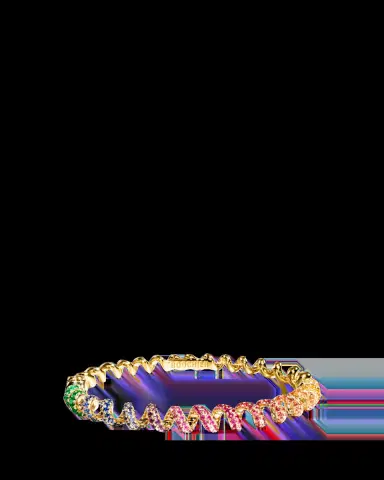 Boochier 18K Yellow Gold Sapphire Rainbow Slinkee Bangle | Thumbnail 2 Boochier 18K Yellow Gold Sapphire Rainbow Slinkee Bangle | Thumbnail 2