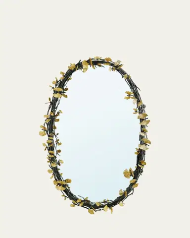 Michael Aram Butterfly Ginkgo Oval Wall Mirror - 39" | Thumbnail 2 Michael Aram Butterfly Ginkgo Oval Wall Mirror - 39" | Thumbnail 2