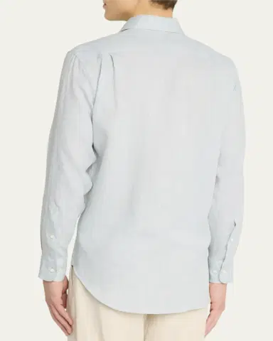 Loro Piana Men's Andre Long-Sleeve Linen Shirt | Thumbnail 13 Loro Piana Men's Andre Long-Sleeve Linen Shirt | Thumbnail 13