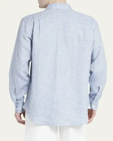 Loro Piana Men's Andre Long-Sleeve Linen Shirt | Thumbnail 17 Loro Piana Men's Andre Long-Sleeve Linen Shirt | Thumbnail 17