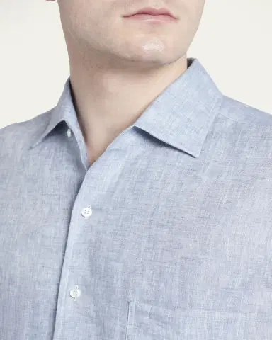 Loro Piana Men's Andre Long-Sleeve Linen Shirt | Thumbnail 19 Loro Piana Men's Andre Long-Sleeve Linen Shirt | Thumbnail 19