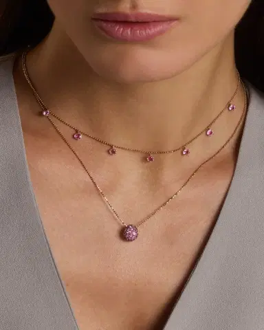 Graziela Gems 18K Pink Sapphire Floating Necklace, 2.0tcw | Thumbnail 2 Graziela Gems 18K Pink Sapphire Floating Necklace, 2.0tcw | Thumbnail 2