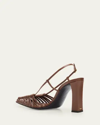Giuseppe Zanotti 90mm Woven Leather Slingback Pumps | Thumbnail 2 Giuseppe Zanotti 90mm Woven Leather Slingback Pumps | Thumbnail 2