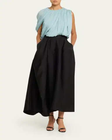 Heirlome Marie Draped Silk Georgette Crop Top | Thumbnail 2 Heirlome Marie Draped Silk Georgette Crop Top | Thumbnail 2