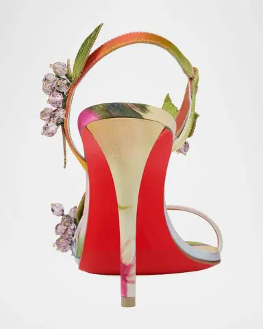 Christian Louboutin 100mm Rosa Fruit Embellished Satin Sandals | Thumbnail 3 Christian Louboutin 100mm Rosa Fruit Embellished Satin Sandals | Thumbnail 3