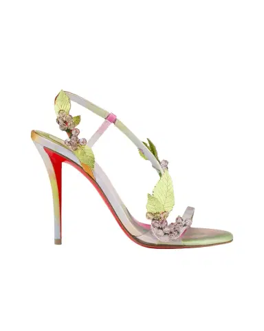 Christian Louboutin 100mm Rosa Fruit Embellished Satin Sandals | Thumbnail 1 Christian Louboutin 100mm Rosa Fruit Embellished Satin Sandals | Thumbnail 1