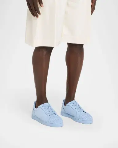 Christian Louboutin Men's Louis Jr Spikes Suede Low-Top Sneakers | Thumbnail 2 Christian Louboutin Men's Louis Jr Spikes Suede Low-Top Sneakers | Thumbnail 2