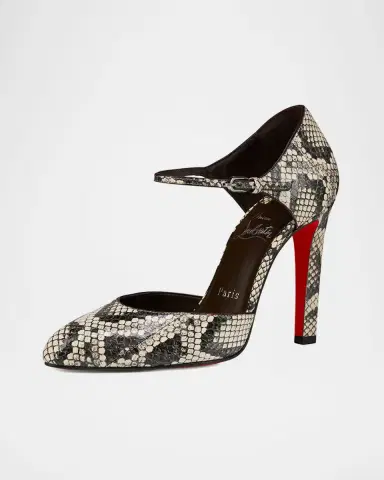 Christian Louboutin 100mm Fanny Demie Snake-Embossed Leather Pumps | Thumbnail 2 Christian Louboutin 100mm Fanny Demie Snake-Embossed Leather Pumps | Thumbnail 2
