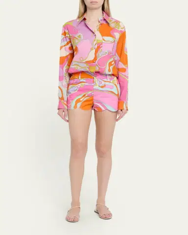 PUCCI Orchidee Cotton Muslin Button-Down Shirt | Thumbnail 2 PUCCI Orchidee Cotton Muslin Button-Down Shirt | Thumbnail 2