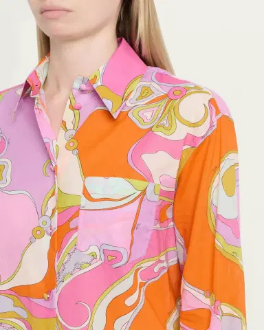 PUCCI Orchidee Cotton Muslin Button-Down Shirt | Thumbnail 5 PUCCI Orchidee Cotton Muslin Button-Down Shirt | Thumbnail 5