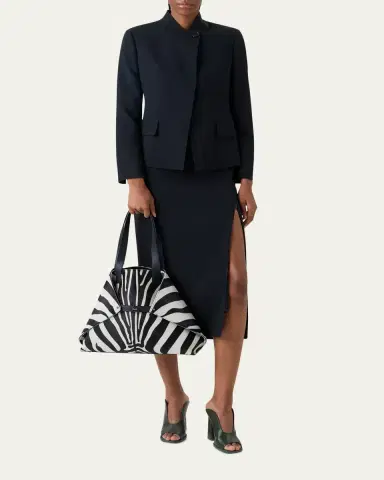 Akris Ai Medium Zebra-Print Top-Handle Tote Bag | Thumbnail 4 Akris Ai Medium Zebra-Print Top-Handle Tote Bag | Thumbnail 4
