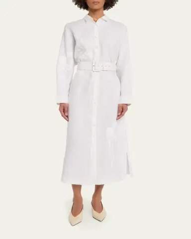 Libertine Porcelain Garden Linen Belted Midi Shirtdress | Thumbnail 2 Libertine Porcelain Garden Linen Belted Midi Shirtdress | Thumbnail 2