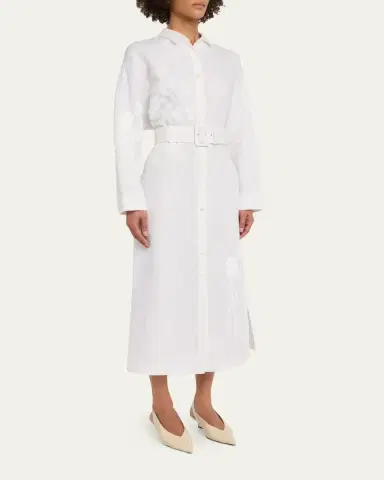 Libertine Porcelain Garden Linen Belted Midi Shirtdress | Thumbnail 4 Libertine Porcelain Garden Linen Belted Midi Shirtdress | Thumbnail 4