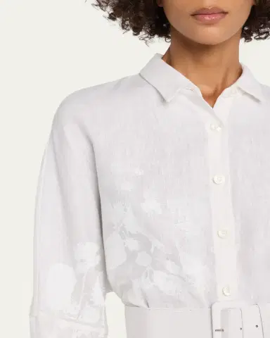Libertine Porcelain Garden Linen Belted Midi Shirtdress | Thumbnail 5 Libertine Porcelain Garden Linen Belted Midi Shirtdress | Thumbnail 5
