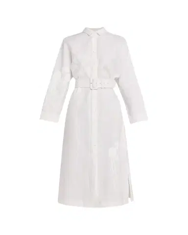 Libertine Porcelain Garden Linen Belted Midi Shirtdress | Thumbnail 1 Libertine Porcelain Garden Linen Belted Midi Shirtdress | Thumbnail 1