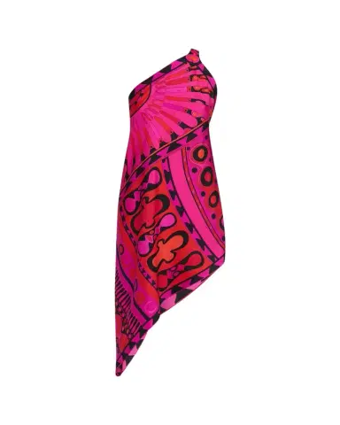 Pucci One-Shoulder Soleil-Print Silk Twill Asymmetric Mini Dress | Thumbnail 1 Pucci One-Shoulder Soleil-Print Silk Twill Asymmetric Mini Dress | Thumbnail 1