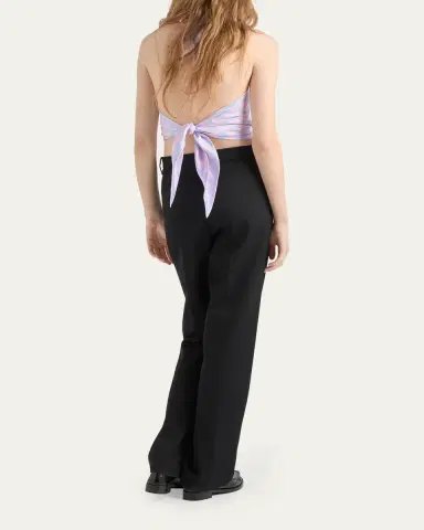 Prada Triangle-Print Silk Halter Top | Thumbnail 2 Prada Triangle-Print Silk Halter Top | Thumbnail 2