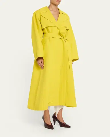 Alaïa Paper Belted Midi Trench Coat | Thumbnail 4 Alaïa Paper Belted Midi Trench Coat | Thumbnail 4
