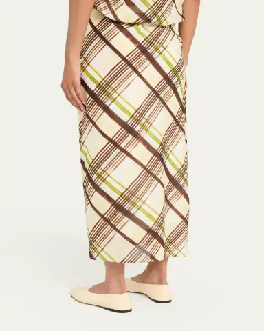 A.L.C. Jean Draped Plaid Midi Skirt | Thumbnail 3 A.L.C. Jean Draped Plaid Midi Skirt | Thumbnail 3