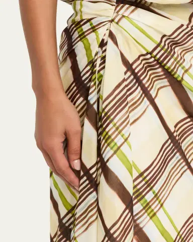 A.L.C. Jean Draped Plaid Midi Skirt | Thumbnail 5 A.L.C. Jean Draped Plaid Midi Skirt | Thumbnail 5