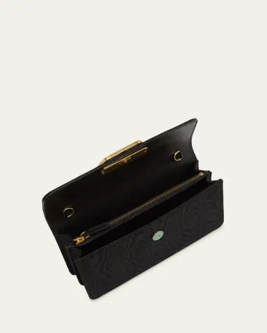 Valentino Garavani Crystal VLogo Moire Clutch Bag | Thumbnail 3 Valentino Garavani Crystal VLogo Moire Clutch Bag | Thumbnail 3